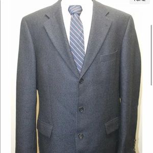 Hugo Boss Black Men Blazer Navy Blue Line Made In Turkey 100% Wool 3 Button 44R